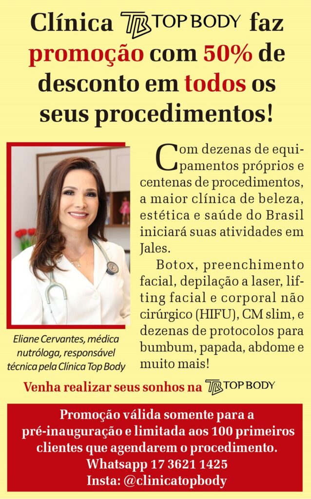 løn narre couscous Clínica Top Body faz promoção com 50% de desconto em todos os seus  procedimentos! - Jornal de Jales