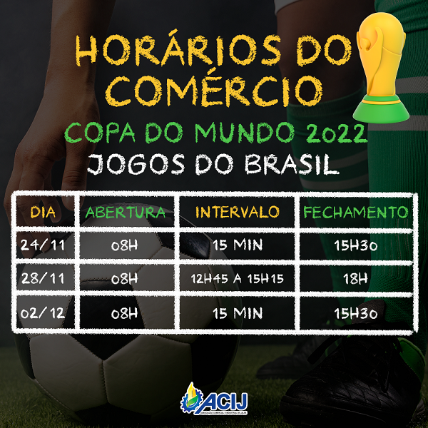 Horário da Prefeitura durante jogos do Brasil na Copa do Mundo